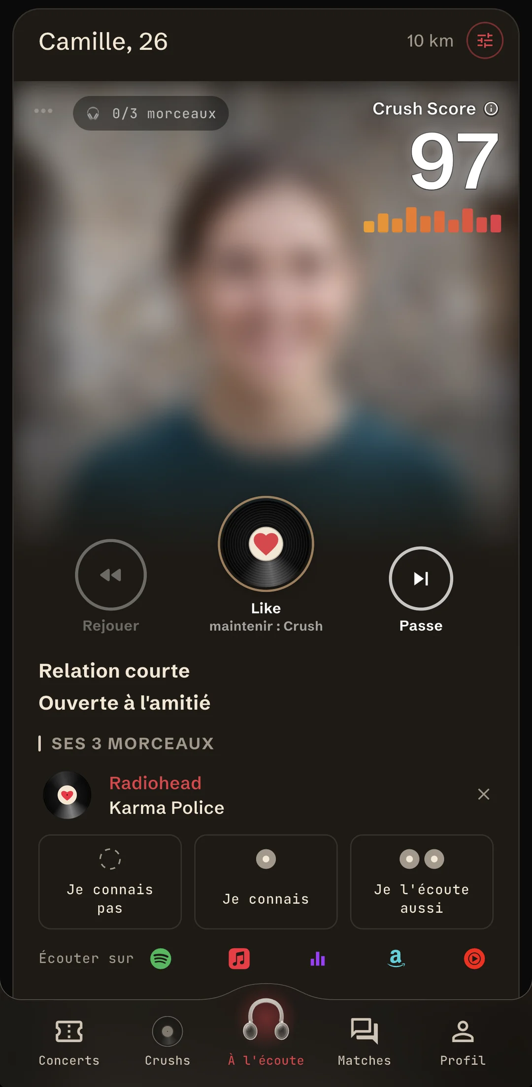 On répond sur un morceau : Je connais pas, Je connais, Je l'écoute aussi